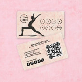 Pastell Peach QR Code Yoga Treuekarte