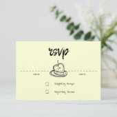 Pastell Penmanship RSVP Card Buttercreme Karte (Stehend Vorderseite)