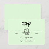 Pastell Penmanship RSVP Card Pale Fern Karte (Vorne/Hinten)