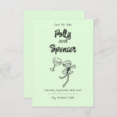 Pastell Penmanship Save the Date Pale Fern (Vorne/Hinten)