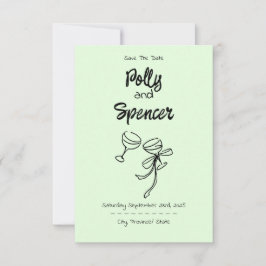 Pastell Penmanship Save the Date Pale Fern