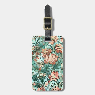Pastell-Pfingstrosen-Tulpen-Krokus-William-Morris- Gepäckanhänger