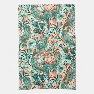 Pastell-Pfingstrosen-Tulpen-Krokus-William-Morris- Geschirrtuch