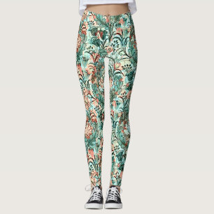 Pastell-Pfingstrosen-Tulpen-Krokus-William-Morris- Leggings