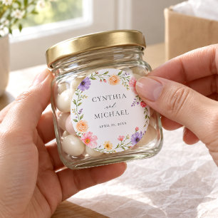 Pastell-Pfirsich-Flieder-Blumen-Botanischer-Garten Runder Aufkleber