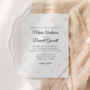 Pastell Pfirsich Geometrisch Creme Hochzeitseinlad Feiertagskarte