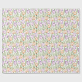Pastell Pfirsich Lila Tulpen Frühlingsblumen Geschenkpapier (Flach)