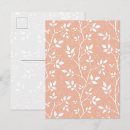 Pastell-Pfirsich-Minimalistische Botanische Kunst- Feiertagspostkarte