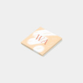 Pastell-Pfirsich-Orange-Weiß-Monogramm Retro-Bold- Post-it Klebezettel (angewinkelt)