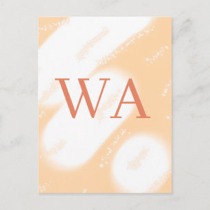 Pastell-Pfirsich-Orange-Weiß-Monogramm Retro-Bold- Postkarte