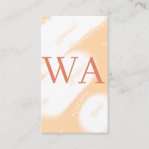 Pastell-Pfirsich-Orange-Weiß-Monogramm Retro-Bold- Visitenkarte