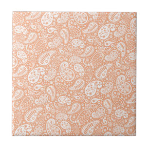 Pastell-Pfirsich-Paisley Fliese