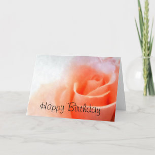 Pastell-Pfirsich-Rosen-Geburtstagskarte Karte