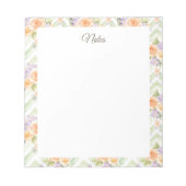 Pastell Pfirsich Rosen Lavendel Blumen Notizblock (Vorderseite)