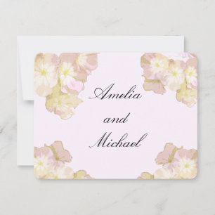 Pastell-Pfirsich- und Creme-Blumen-Hochzeitseinlad Einladung