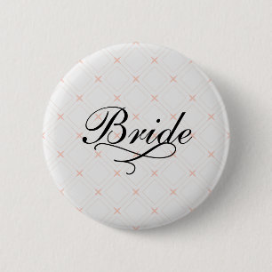 Pastell Pfirsich und Creme Geometrische Braut Button