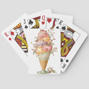 PASTELL-PFIRSICH- UND ROSAFARBENE SOMMEREISCREME SPIELKARTEN