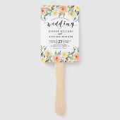 Pastell-pfirsichfarbene Blume Grenze Fächer (Rückseite)