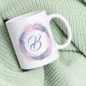 Pastell Pine Wreath Monogram Custom Winter Kaffeetasse