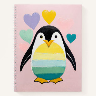 Pastell Pinguin Herz Notizblock