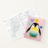 Pastell Pinguin Herz Notizblock (Innenseite)