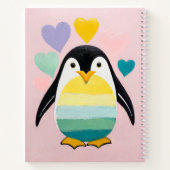 Pastell Pinguin Herz Notizblock (Rückseite)