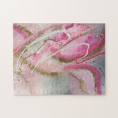 Pastell Pink Abstrakte Kunst am Canvass Puzzle (Horizontal)