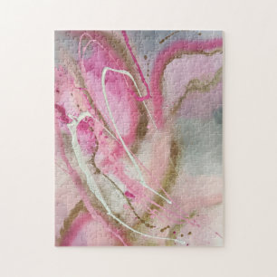 Pastell Pink Abstrakte Kunst am Canvass Puzzle