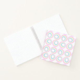Pastell Pink Aqua Yellow Rainbow Circles Journal Notizblock
