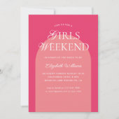 Pastell Pink Arch Girls Weekend Junggeselinnen-Abs Einladung (Vorderseite)