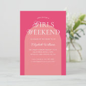 Pastell Pink Arch Girls Weekend Junggeselinnen-Abs Einladung (Stehend Vorderseite)