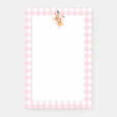 Pastell Pink Bauernhof Karierter Karo Weihnachtsbr Post-it Klebezettel (Vorderseite)