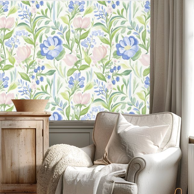 Pastell-Pink-Blau-Blumenmuster  Tapete (Von Creator hochgeladen)