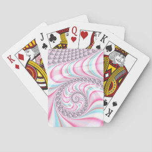 Pastell-Pink-Blau-Candy-Cane-Spiral-Fraktal Spielkarten