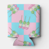 Pastell Pink Blau Karierte Dango Cooler Dosenkühler (Rückseite)