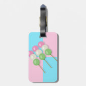 Pastell Pink Blue Checkered Dango Gepäckmarke Gepäckanhänger (Rückseite vertikal)