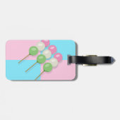 Pastell Pink Blue Checkered Dango Gepäckmarke Gepäckanhänger (Rückseite horizontal)