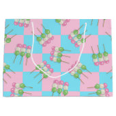 Pastell Pink Blue Checkered Dango Geschenktasche Große Geschenktüte (Vorderseite)