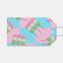 Pastell Pink Blue Checkered Dango Gift Tag Geschenkanhänger