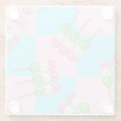 Pastell Pink Blue Checkered Dango Untersetzer (Rückseite)