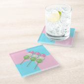 Pastell Pink Blue Checkered Dango Untersetzer (Schrägansicht)