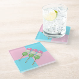 Pastell Pink Blue Checkered Dango Untersetzer