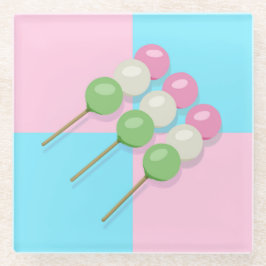 Pastell Pink Blue Checkered Dango Untersetzer
