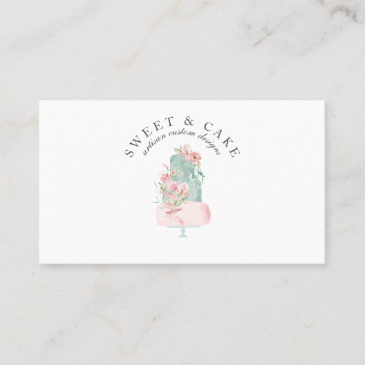 Pastell Pink Blumenkuchen Visitenkarte (Vorderseite)