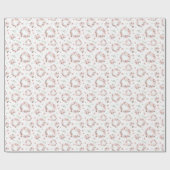 Pastell Pink Blumenreath Geschenkpapier (Flach)