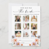 Pastell Pink Boho Wildblumen Bridal Game Card Einladung (Vorderseite)