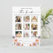 Pastell Pink Boho Wildblumen Bridal Game Card Einladung (Stehend Vorderseite)