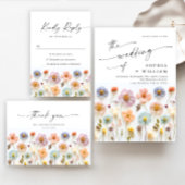 Pastell Pink Boho Wildblumen Bridal Game Card Einladung