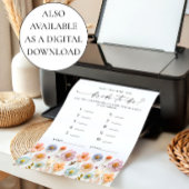 Pastell Pink Boho Wildblumen Bridal Game Card Einladung