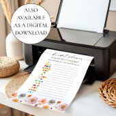 Pastell Pink Boho Wildblumen Bridal Game Card Einladung